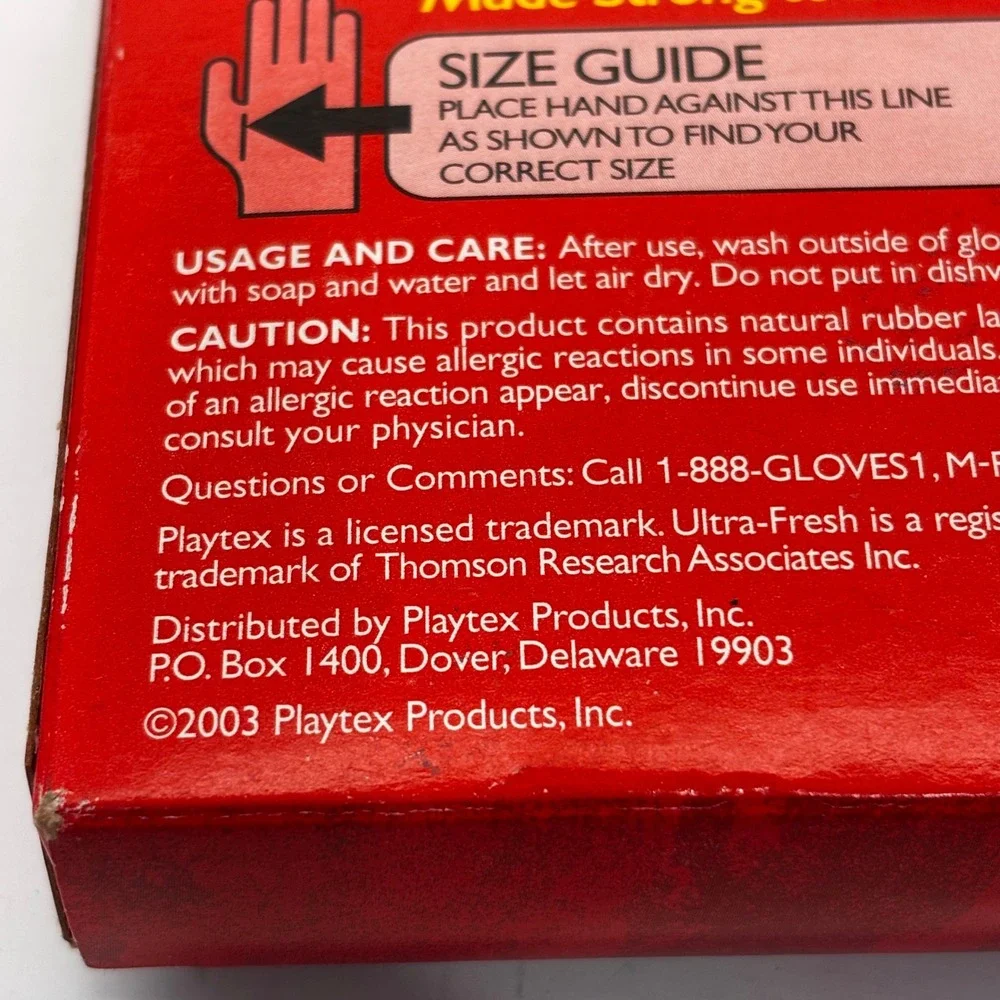Vintage 2003 Playtex Living Gloves Yellow Rubber Size Large 50th Anniversary USA
